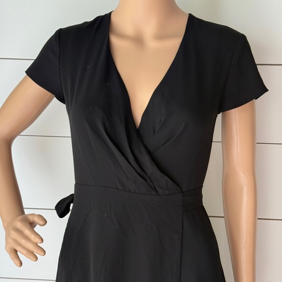 Aritzia Babaton Black High Slit Wrap Dress Sz 2XS - Picture 3 of 12